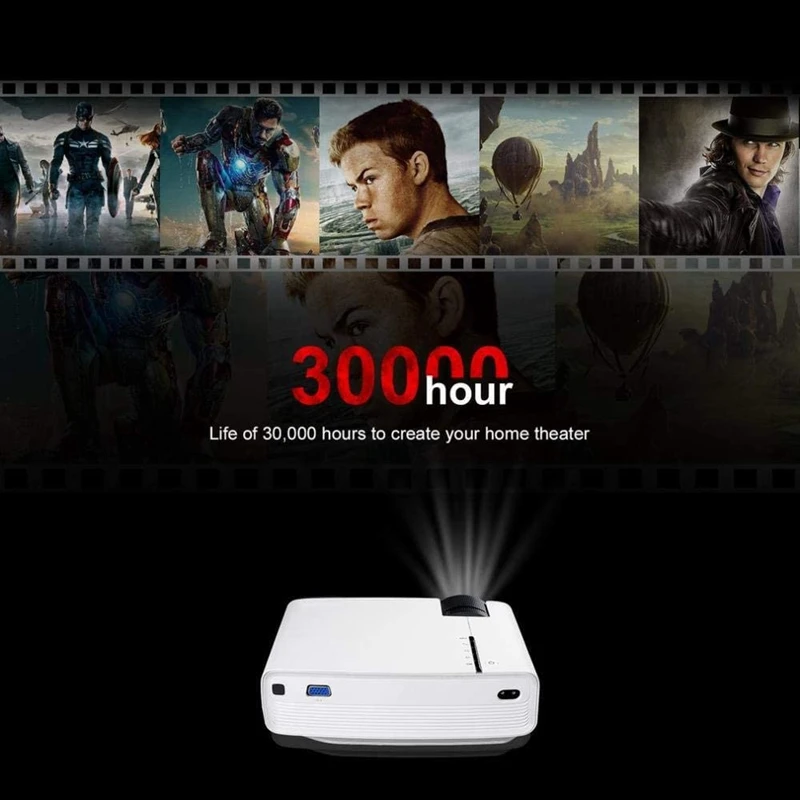 Портативный HDMI Мультимедийный Домашний кинотеатр ЖК изображение HD