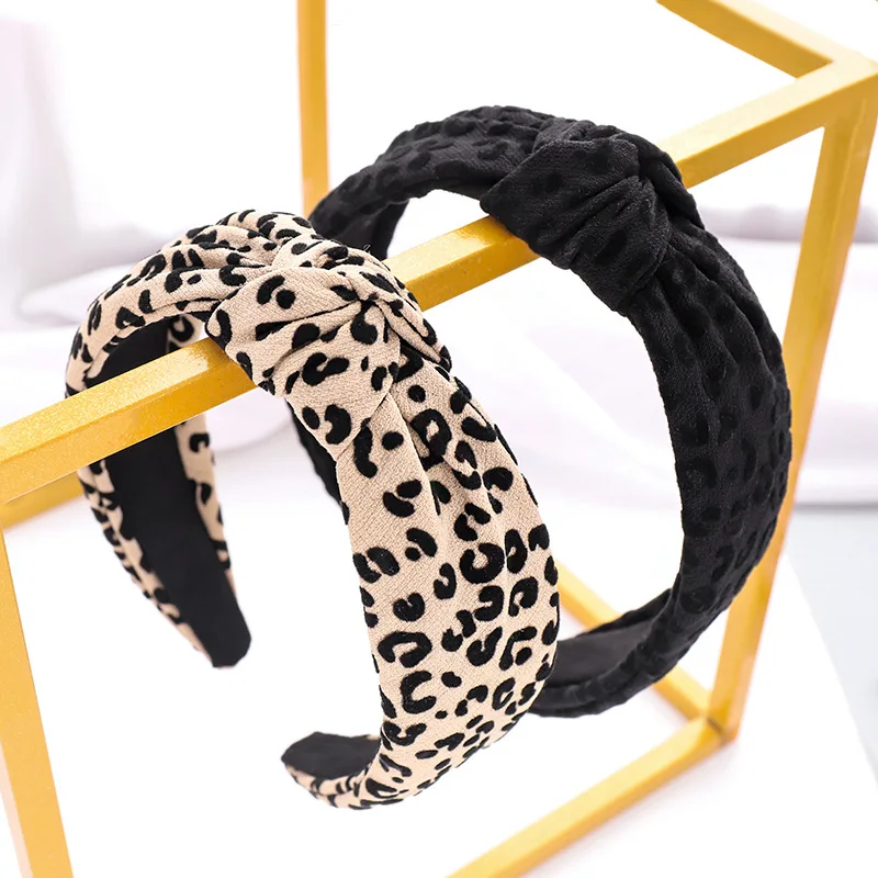 

Leopard Print Fashion Hair Accessories Cloth Multi Purpose Knot Hair Band for Wash Face Hair Hoop Women Headband