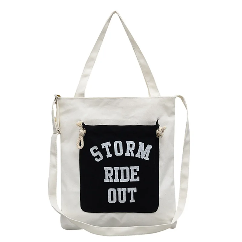 Женская сумка с буквенным принтом в Корейском стиле модные холщовые сумки на