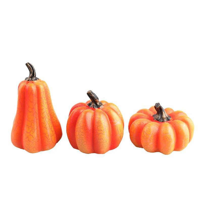 

Halloween Party Props Outdoor Decor Resin Pumpkin Simulation LED Candle Lights 3Pack Pumpkin Lantern