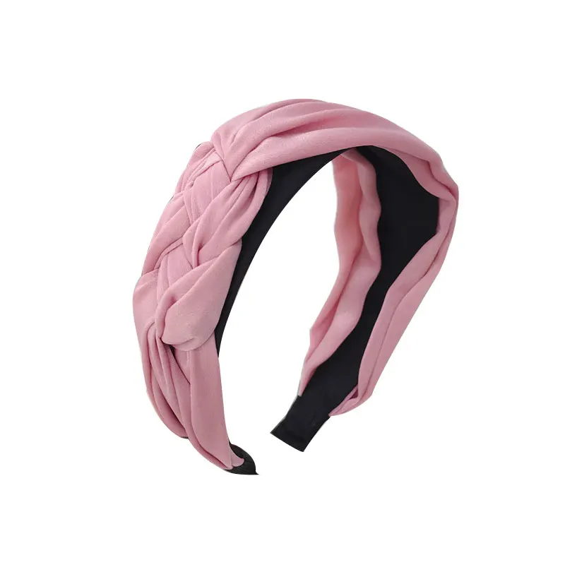 Ободок для волос женский Плетеный однотонный ободок с узелком плетением