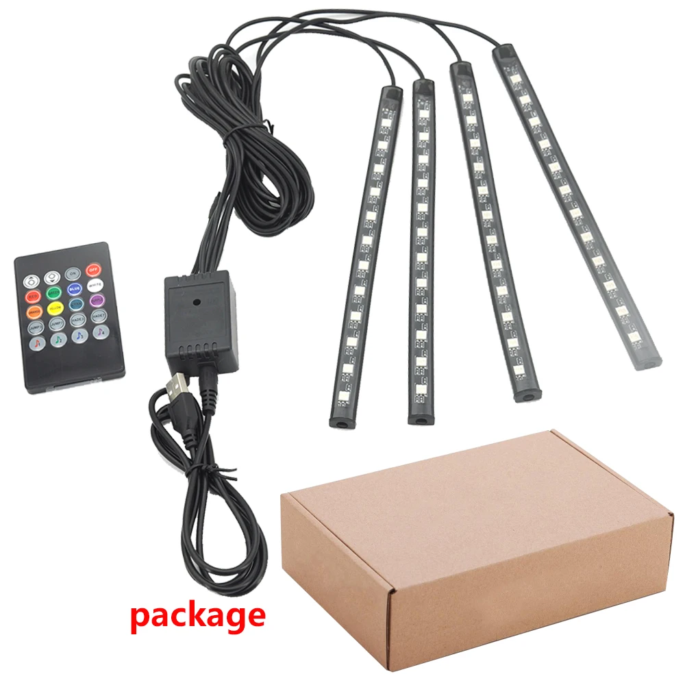 Светодиодный ная автомобисветильник лампа для ног беспроводная автомобильная