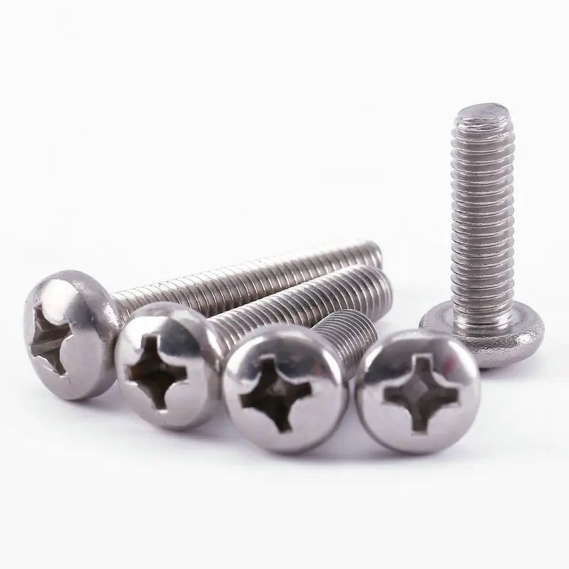 

304 Stainless Steel Screw Phillips Cross Countersunk Round Head Flat End Screws Metric Machine Screw Bolt M4 M5 M6 M8 M10