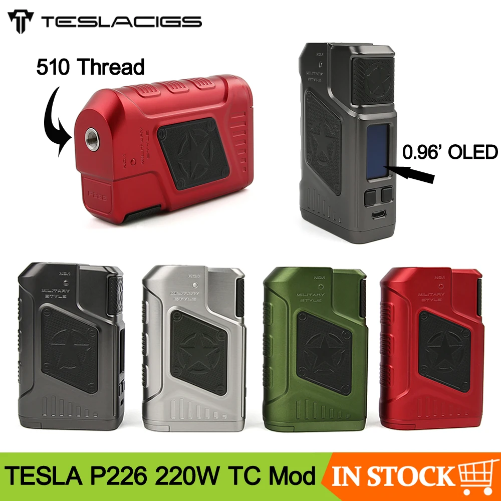 Оригинальный Teslacigs TESLA P226 220 Вт TC бокс мод KA Ti TCR режим питания от двух