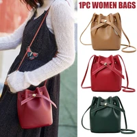 women large capacity pu leather portable cross body bucket bag single shoulder bag with buckle top quality sacs a bandouliere