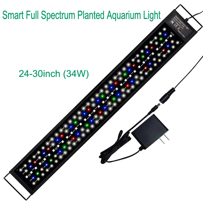 Умная лампа для аквариума встроенная полного спектра с таймером 24 30 дюймов