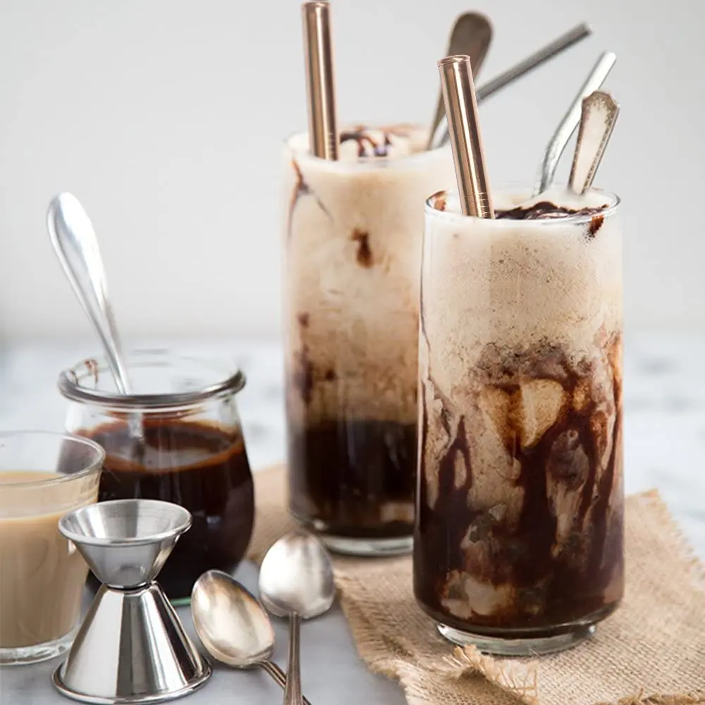 Многоразовые соломинки из нержавеющей стали 304 4 шт. для напитков 12 мм широкие