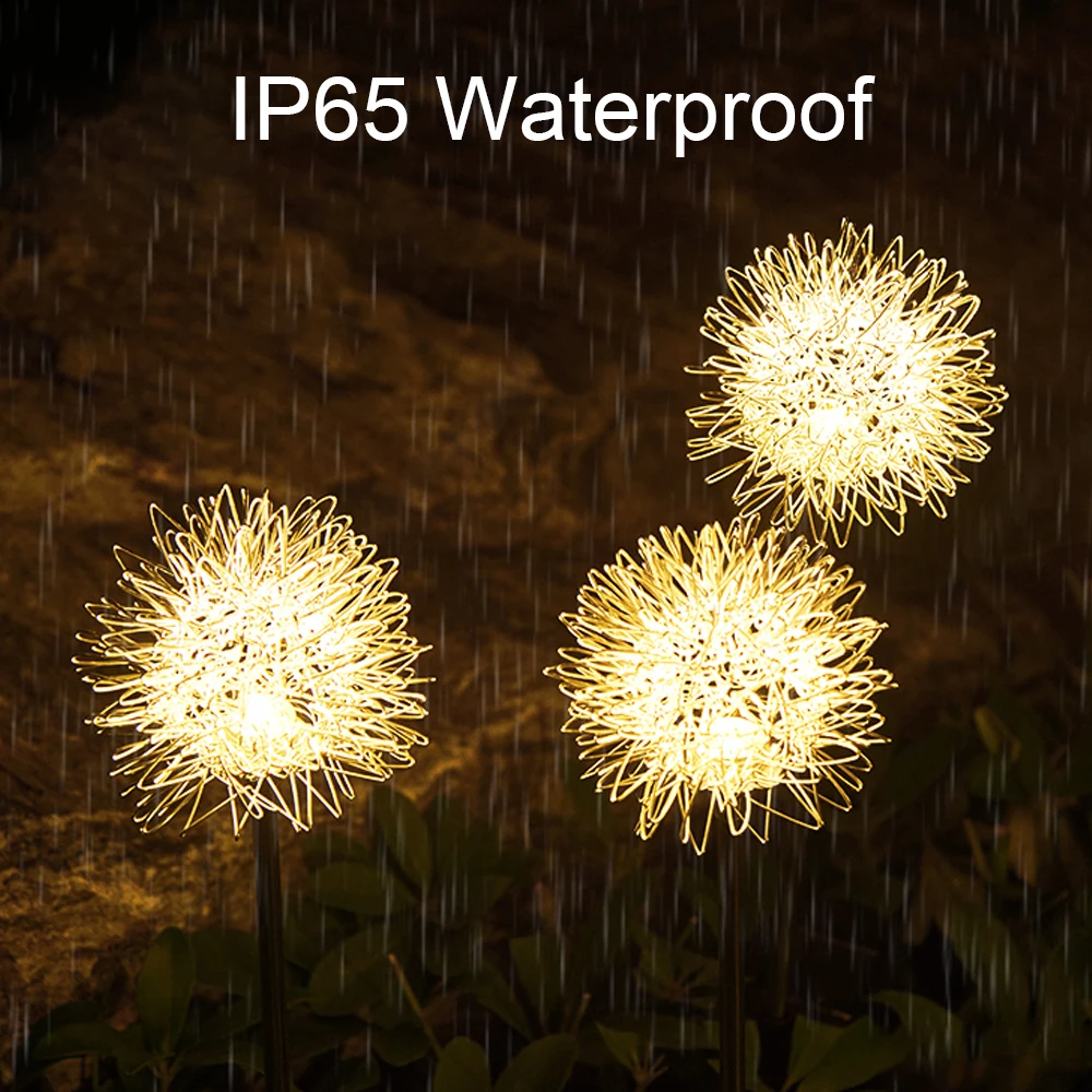 Светодиодный ная уличная гирлянда в виде одуванчика садовый декоративный шнурок