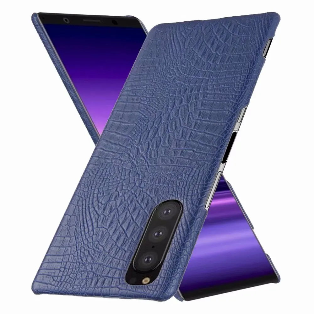 Чехол для Sony Xperia 5 Роскошный Жесткий пластиковый с текстурой Crocodiel из