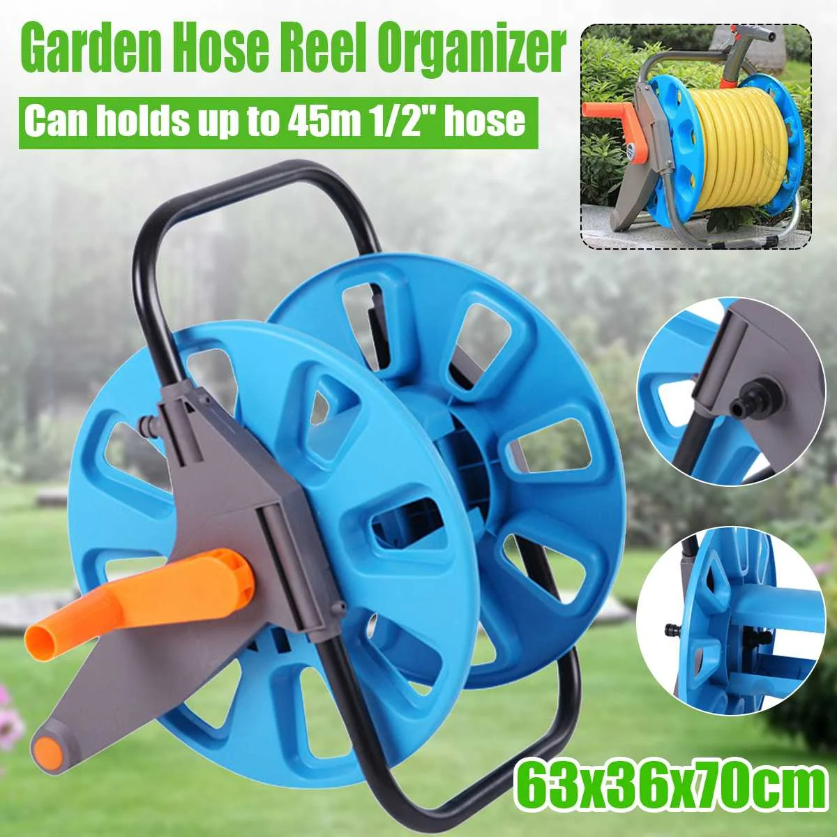 

Portable Garden Hose Reel Cart Garden Water Pipe Hose Reel Handheld Cart Handy Outdoor Planting Hosepipe Organizer Storage Large