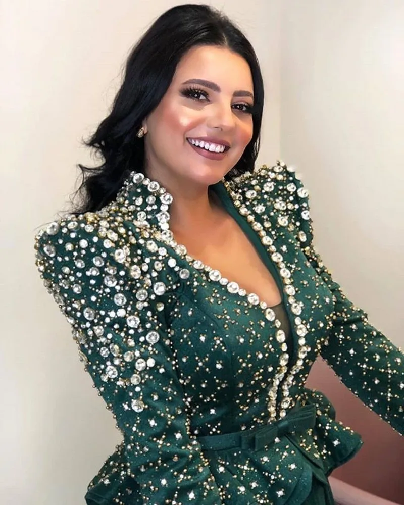 

Dubai Arabic Kaftan Occasion Jacket Crystal Beaded Custom Made