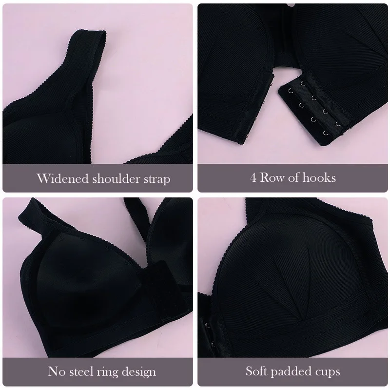 Бюстгальтер пуш-ап однотонный с застежкой спереди | Спорт и развлечения