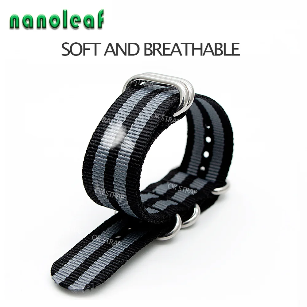 

High Quality Watch Band Nylon Strap For Gray And Black Strap 18mm 20mm 22mm 24mm Woven Replacement Band Bracelet
