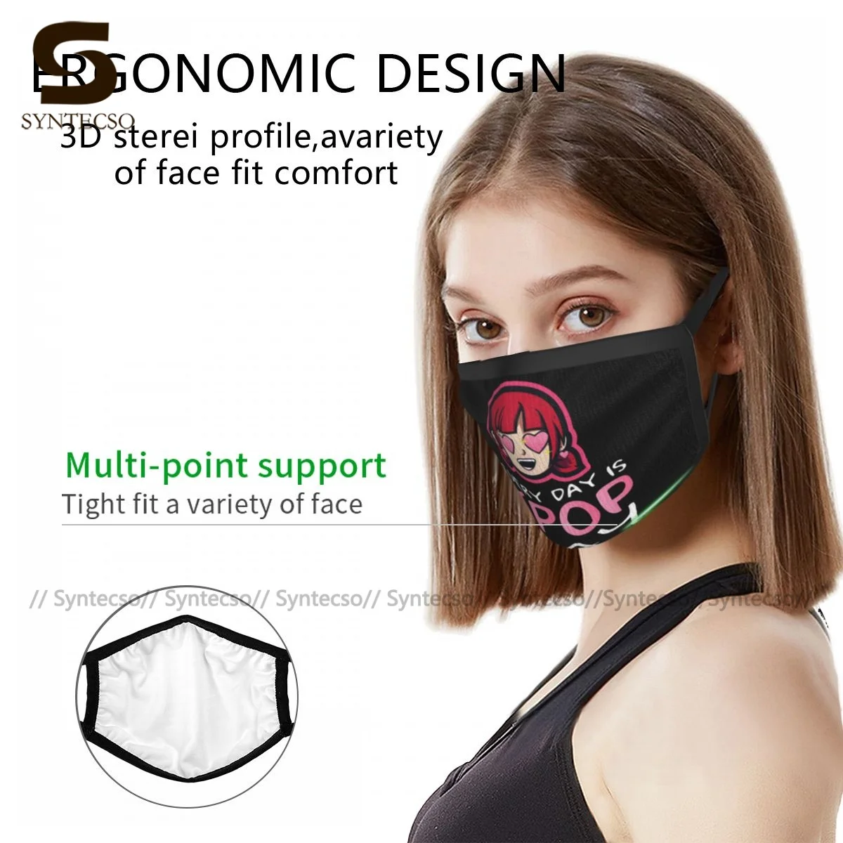 

K Pop Mouth Face Mask Polyester Fun Anti Dust Cheap Adult Facial Mask