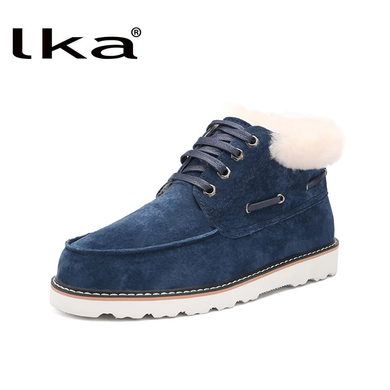 LKa Одежда высшего качества Модные Бекхэм зимние сапоги для мужчин Оксфорды со
