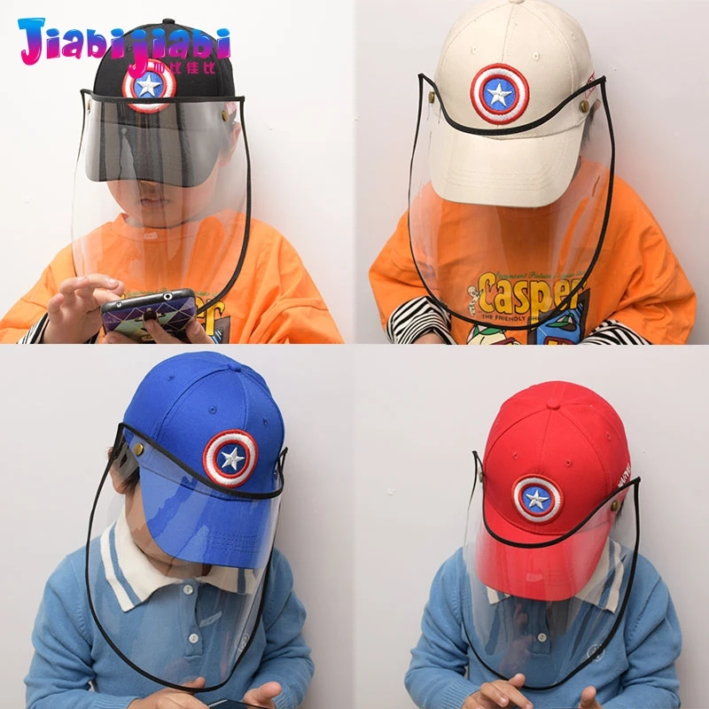Summer Kids Hat Mask For Anti Virus Face Shield Spitting Protective Facial Transparent Boy Girl Fashionable Hats | Спорт и