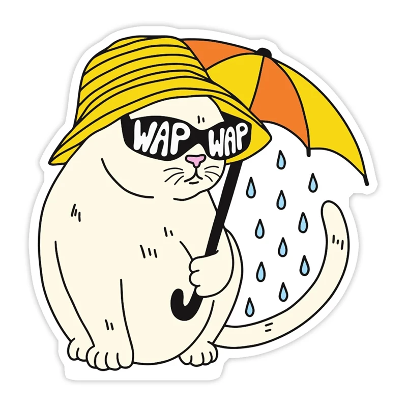 

S50872# 13CM/17CM Personality PVC Decal For RAIN KITTY BOW Waterproof Car Sticker on Motorcycle Laptop Decorative