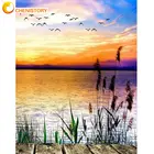 CHENISTORY картина по номерам трость для речной пейзаж Краски ing Раскраска по номерам 40x50 см оформлена акриловые Краски полотно для дома искусство