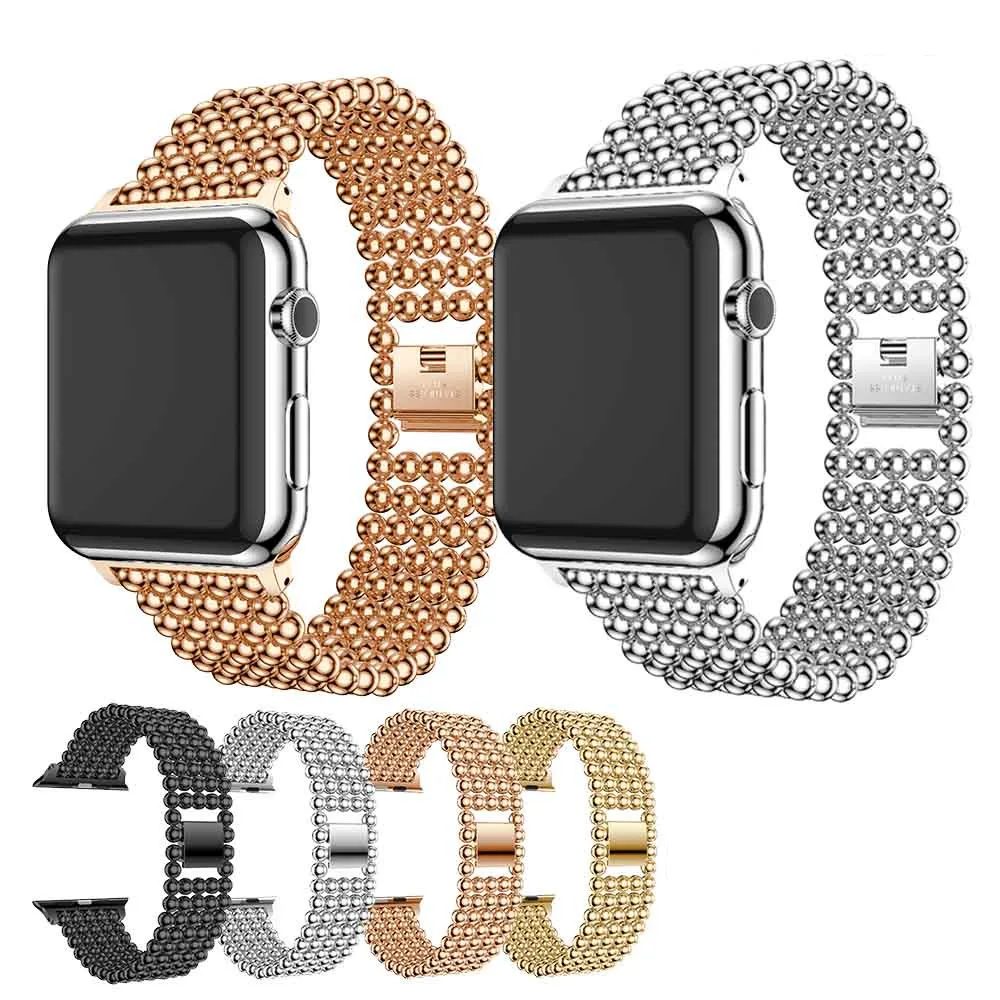 

Luxury Stainless Steel Link Bracelet Watch Strap For Apple Watch Band 38 40 42 44 mm Metal Watchband iWatch 4/3/2/1 Wrist Strap