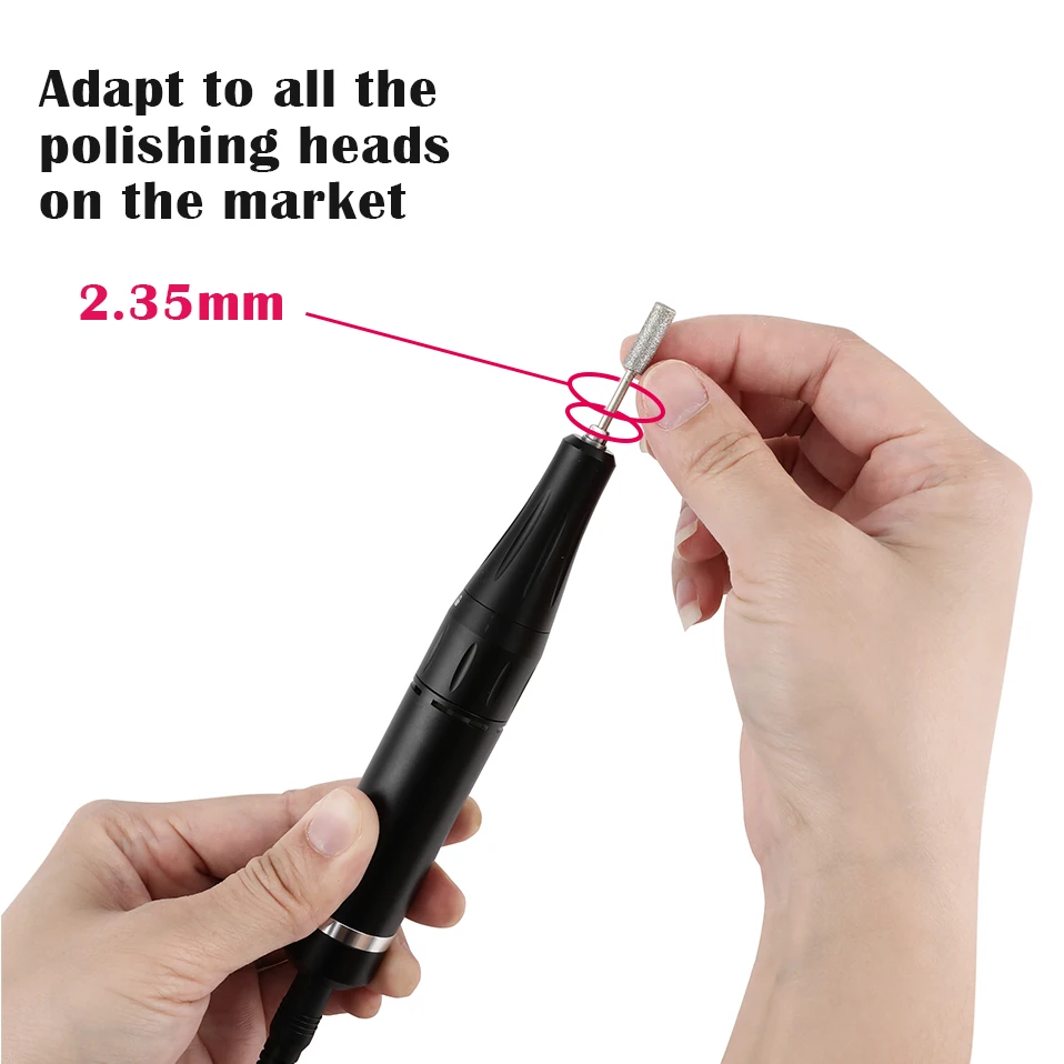 

30W 35000RPM USB Rechargeable Portable Nail Drill Machien Manicure Set Polisher File Large Screen Display Nail Grinding Pen Tool