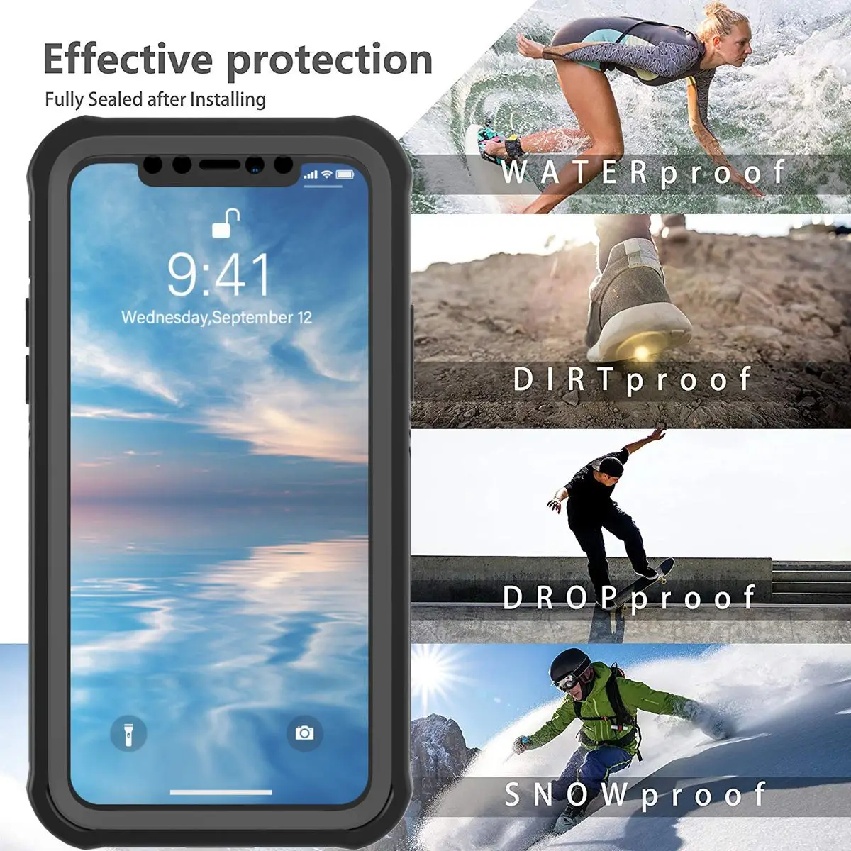Для iPhone 11 Pro Max водонепроницаемый чехол с защитой 360 градусов спортивный