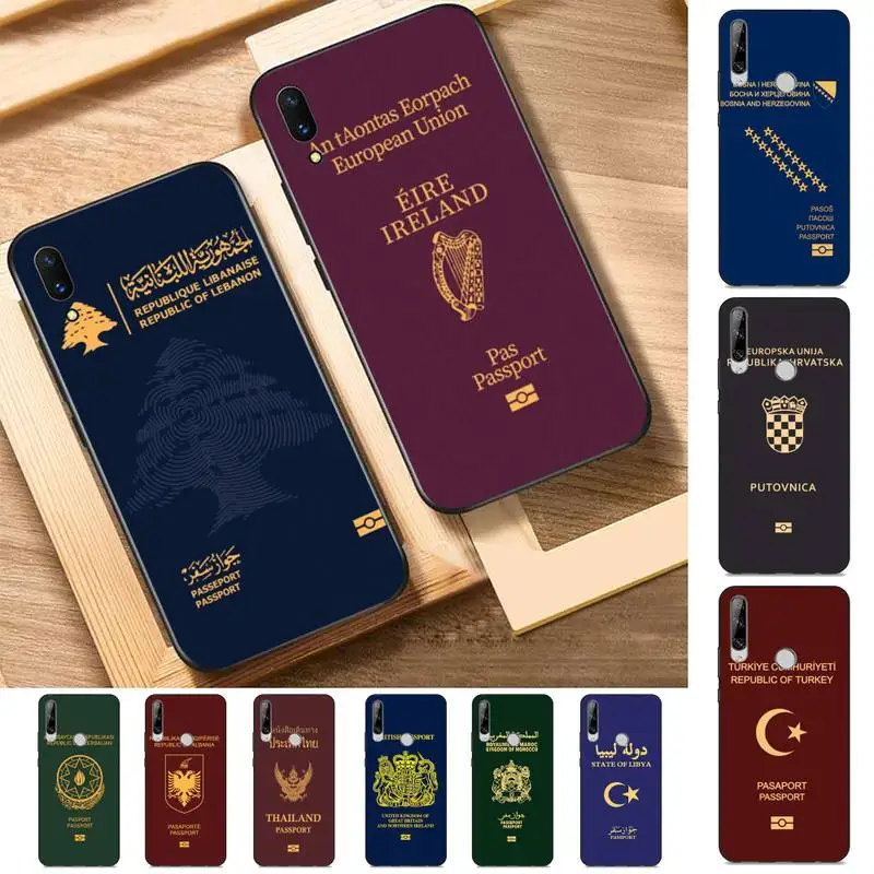 

Fashion Passport Phone Case for Huawei Y 6 9 7 5 8s prime 2019 2018 enjoy 7 plus