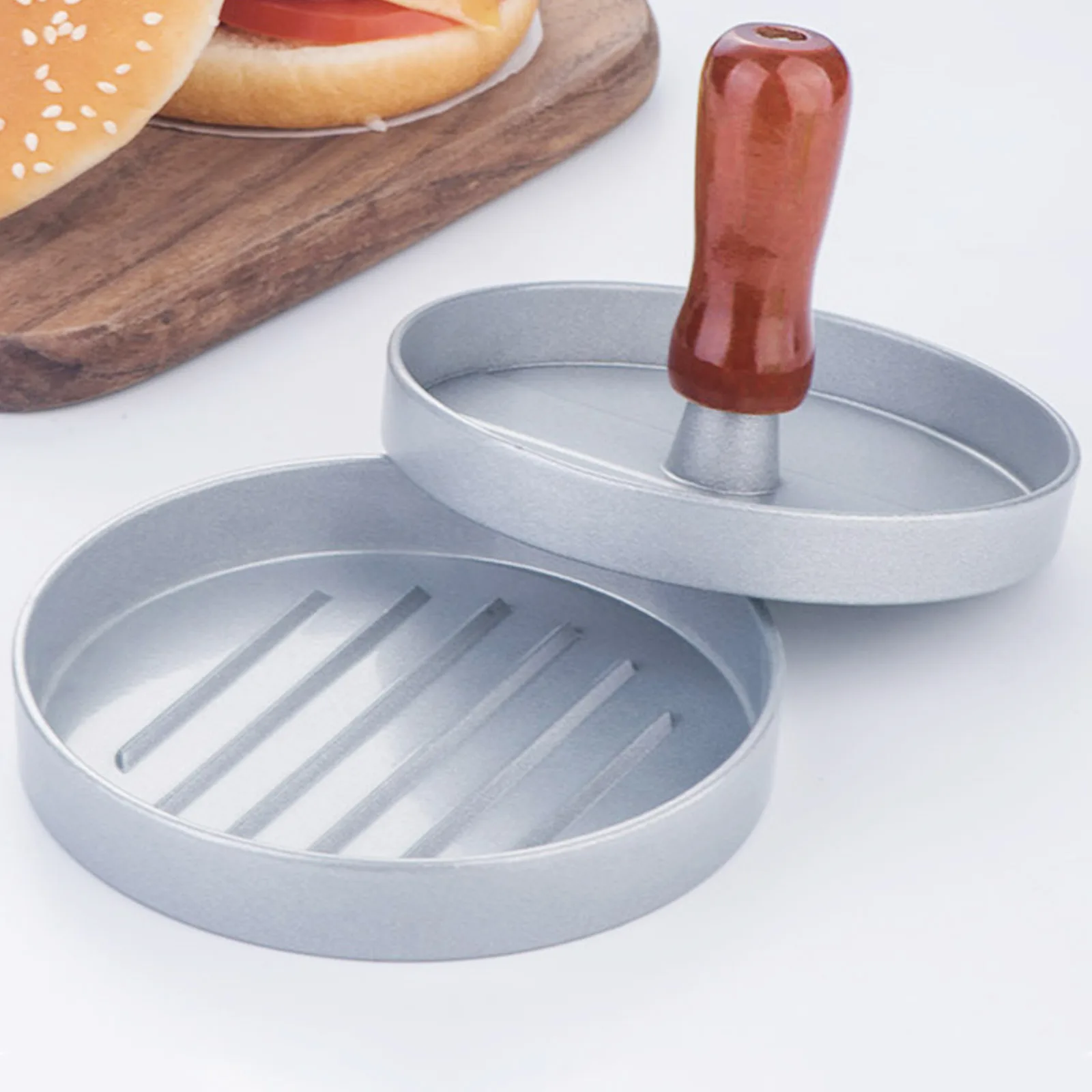 

9 Cm Round Hamburger Press Burger Meat Mold Aluminum Alloy Hamburger Meat Beef Grill Mould Burger Press Patty Maker Mold