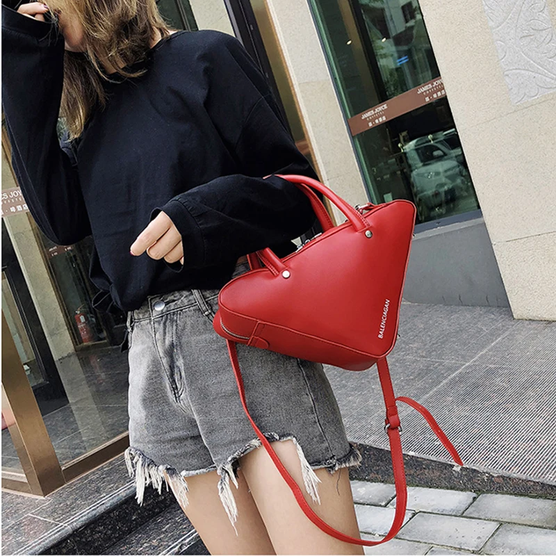 2019 новые корейские сумки через плечо модная простая треугольная сумка с