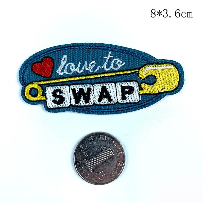 Нашивки с надписью Fine Clean Up аппликации Love To Swap для шитья значки сделай сам 3D