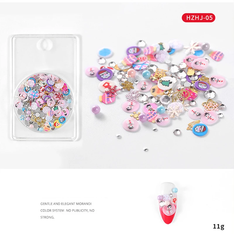 3D дизайн ногтей украшения сплава бусины Санта Клаус аксессуары из стразов