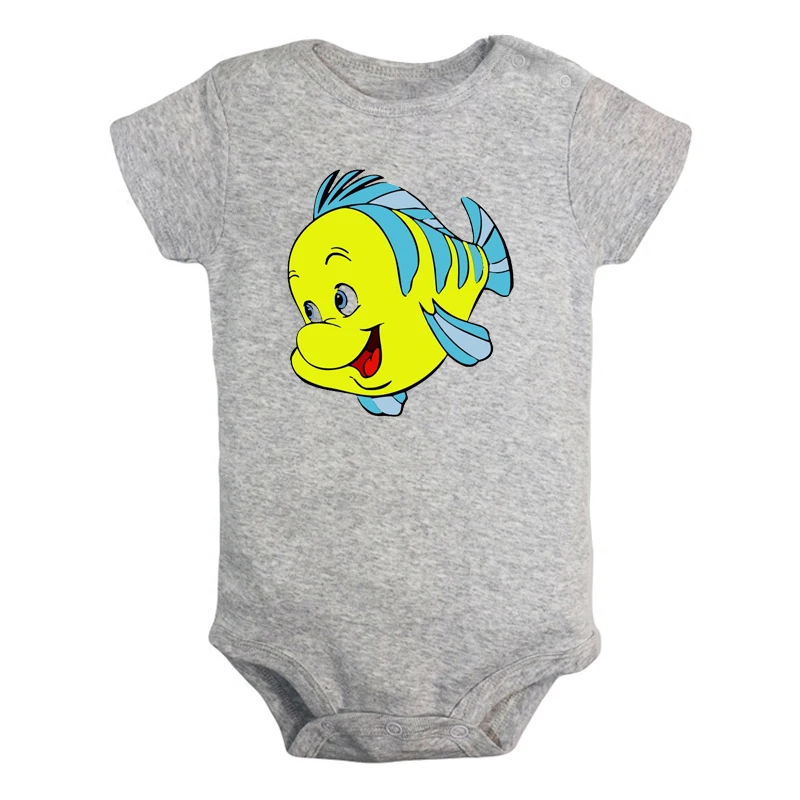 Funny Cute Fish Flounder Owl Newborn Baby Girl Boys Clothes Short Sleeve Romper Jumpsuit Outfits 100% Cotton Christmas Gift | Мать и