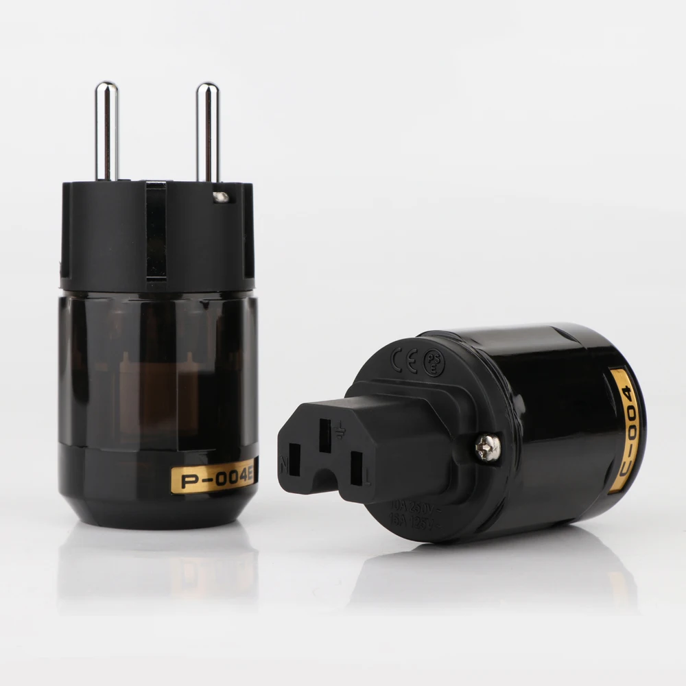 Пара P 004E EUR AC Мощность штекер вилкой C 004 разъем IEC HIFI сети штепсельной