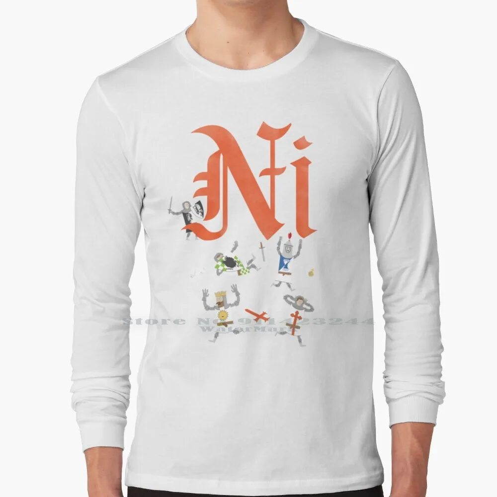

Ni! Футболка с длинным рукавом Tee Monty Python The Holy Grail Рыцари Артур Юмористическая комедия фильм кинотеатр Geek Nerd