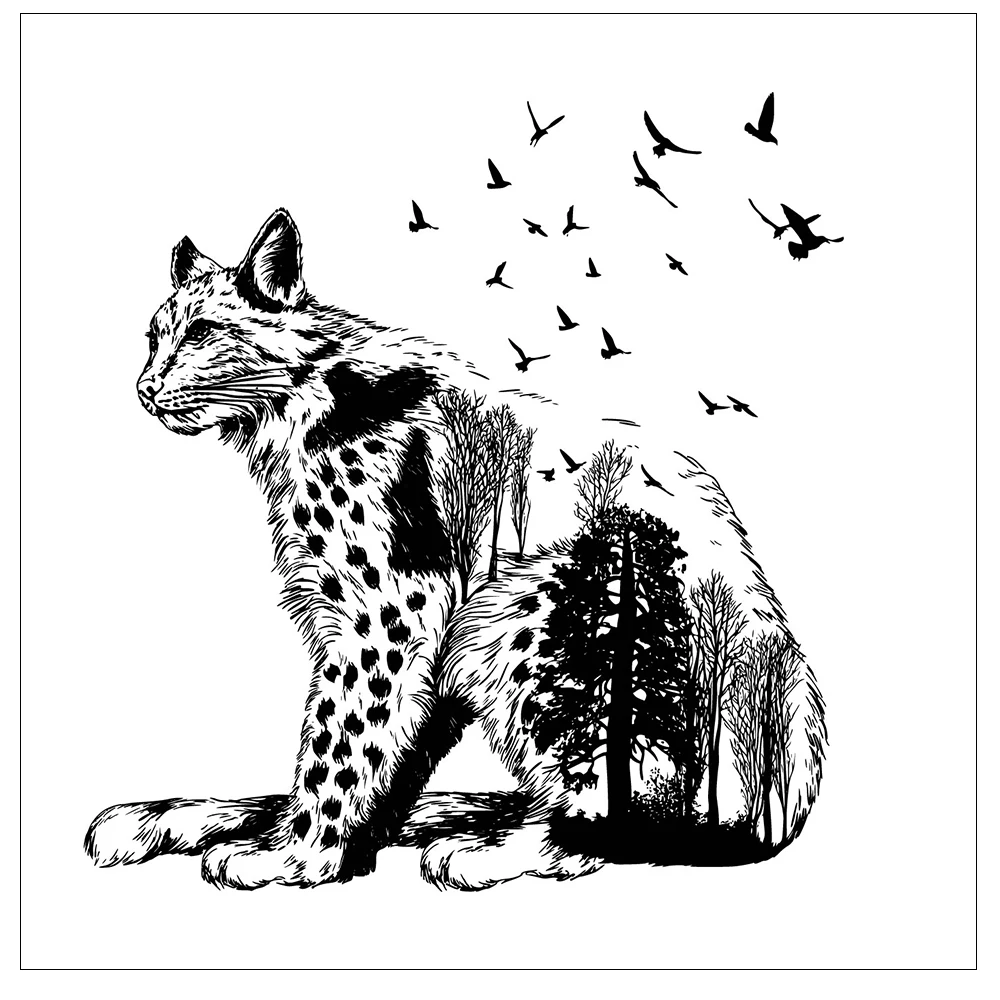 Коллекция красивых животных в лесу прозрачные штампы для скрапбукинга сделай