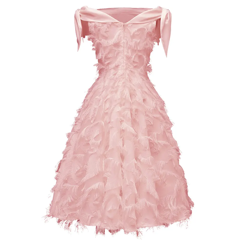 Элегантное коктейльное платье с вырезом лодочкой розовое короткое Бордовое