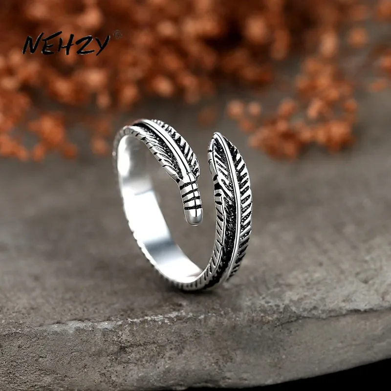

NEHZY S925 Серебряное кольцо со штампом, высокое качество, полые женские модные ювелирные изделия, открывающиеся Регулируемые кольца с листьями...