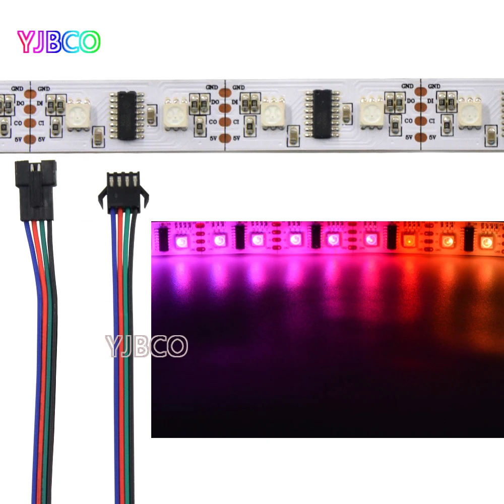 DC5V 1 м/5 м LPD8806 5050 RGB 32/48/52/60 светодиодный s/m (1 IC 2 чип) цифровой адресуемый светильник