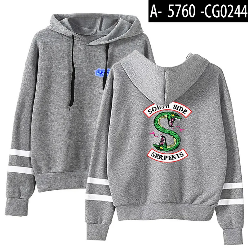 Hoodies 4 Ривердейл толстовки с капюшоном "South Side serpents" Толстовка пуловер в полоску с длинными рукавами Топы с капюшоном в уличном стиле - Цвет: Hoodies 4