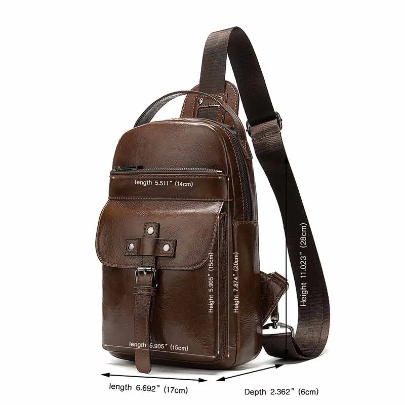 

Brand Men's Chest Bag Fashion Genuine Leather Male Shoulder Crossbody Bags Designer Sling Sports Travel Bags for Man 2021 Bolsas