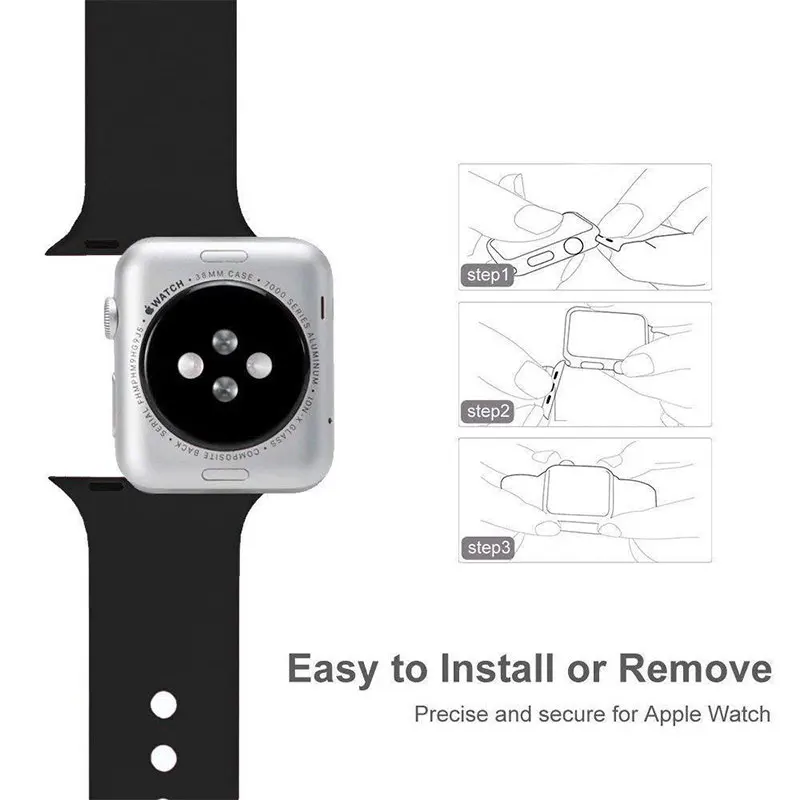 Силиконовый сменный спортивный ремешок 38 мм 40 мм для Apple Watch Series 1 2 3 4 42 мм 44 мм ремешок на запястье для iWatch Sport Edition