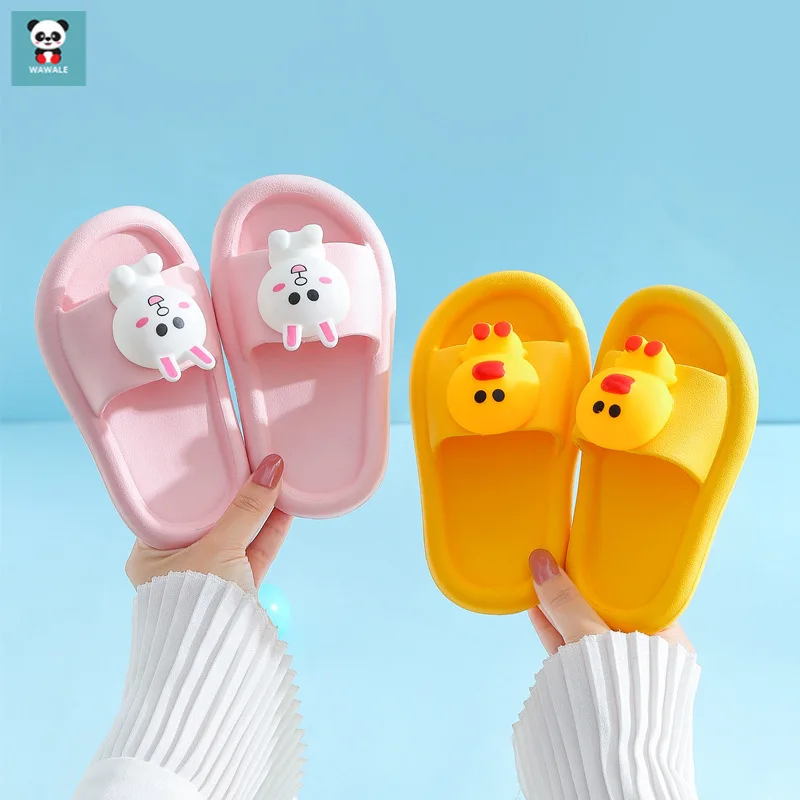 Шлепанцы для девочек-медведей модная Уличная обувь детей пляжные сандалии