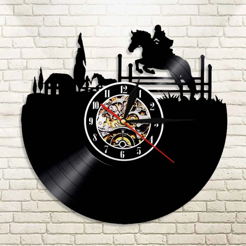 Настенные часы для верховой езды винтажные спортивные настенные с виниловой