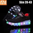 Детские кроссовки Xiaomi со светящимся колесом, для мальчиков и девочек, с подсветкой, с зарядкой от USB