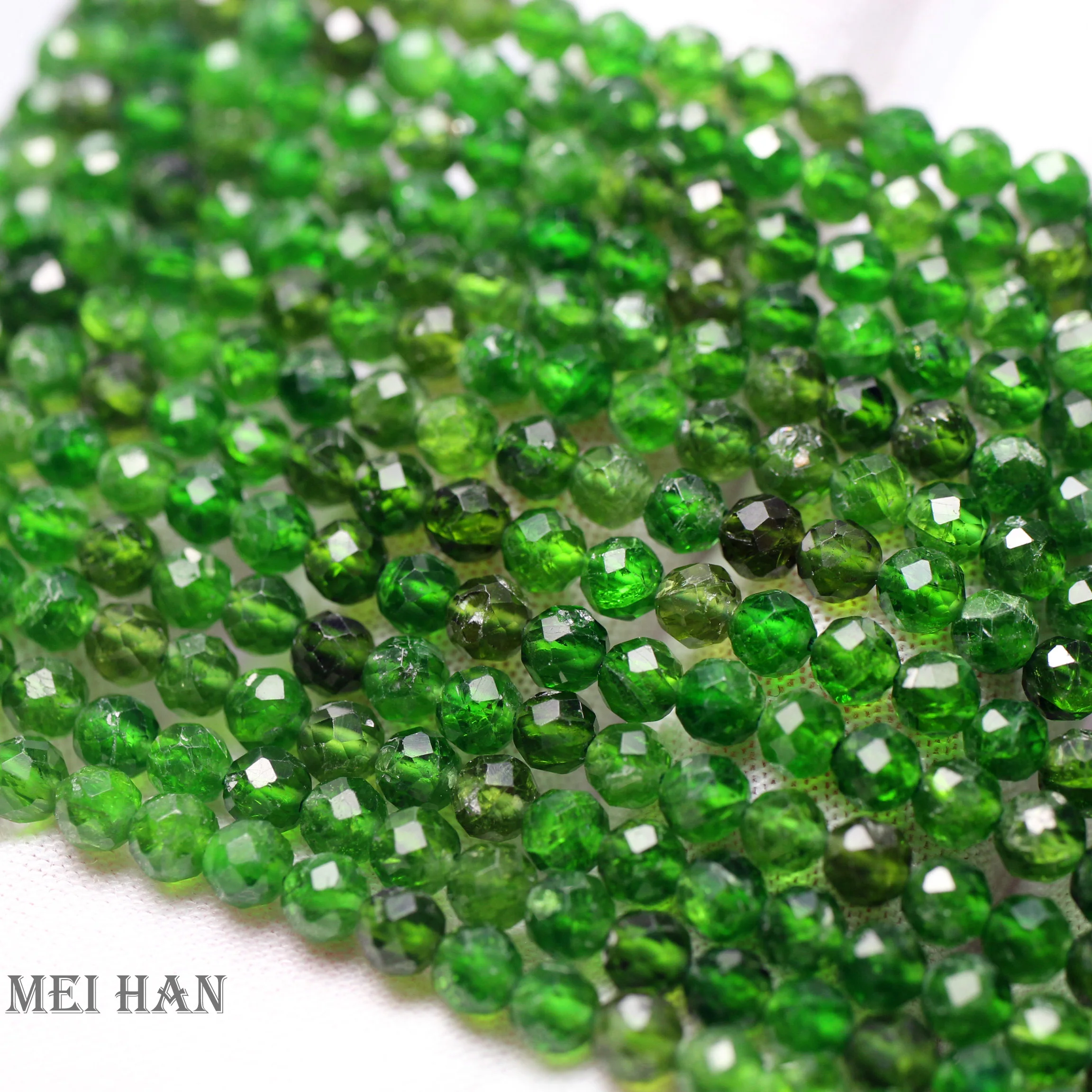 Натуральный хром диопсид 4 мм граненых круглых бусин для ювелирные изделия делая