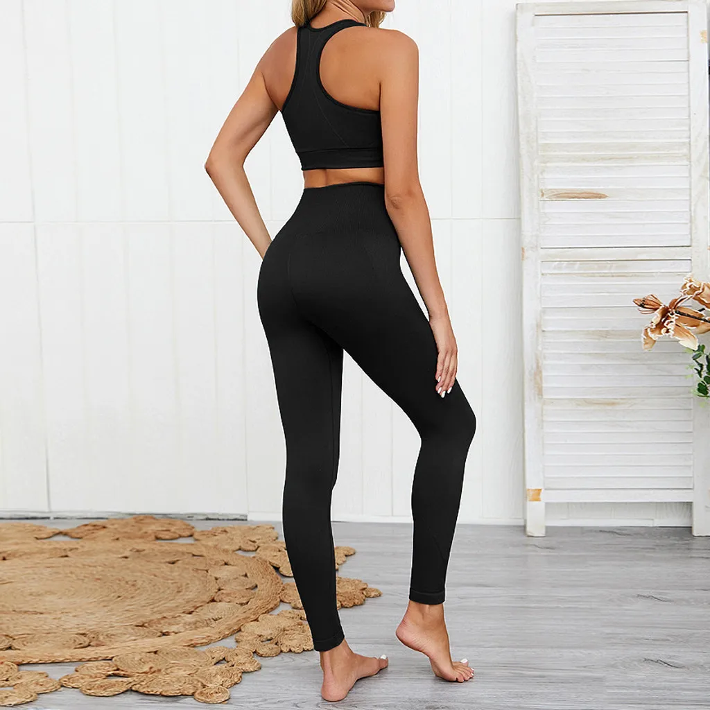 Бесшовный Hyperflex тренировочный комплект спортивные Леггинсы и топ одежды для йоги