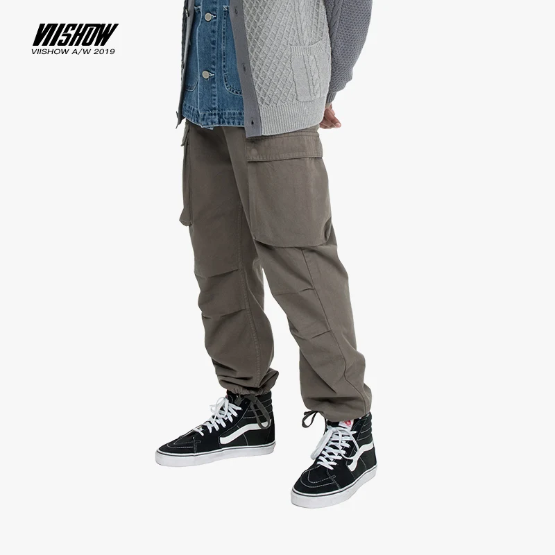 Бренд VIISHOW 2019 осенние мужские брюки карго армейские зеленые повседневные штаны с