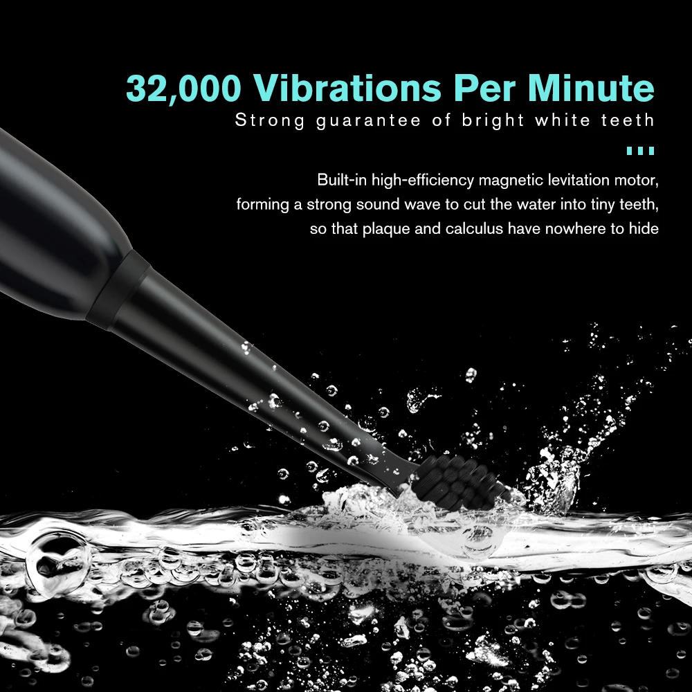 Electric Toothbrush USB Rechargeable Powerful 5 mode Ultrasonic Automatic sonic Tooth Brush for adult timing control | Бытовая техника