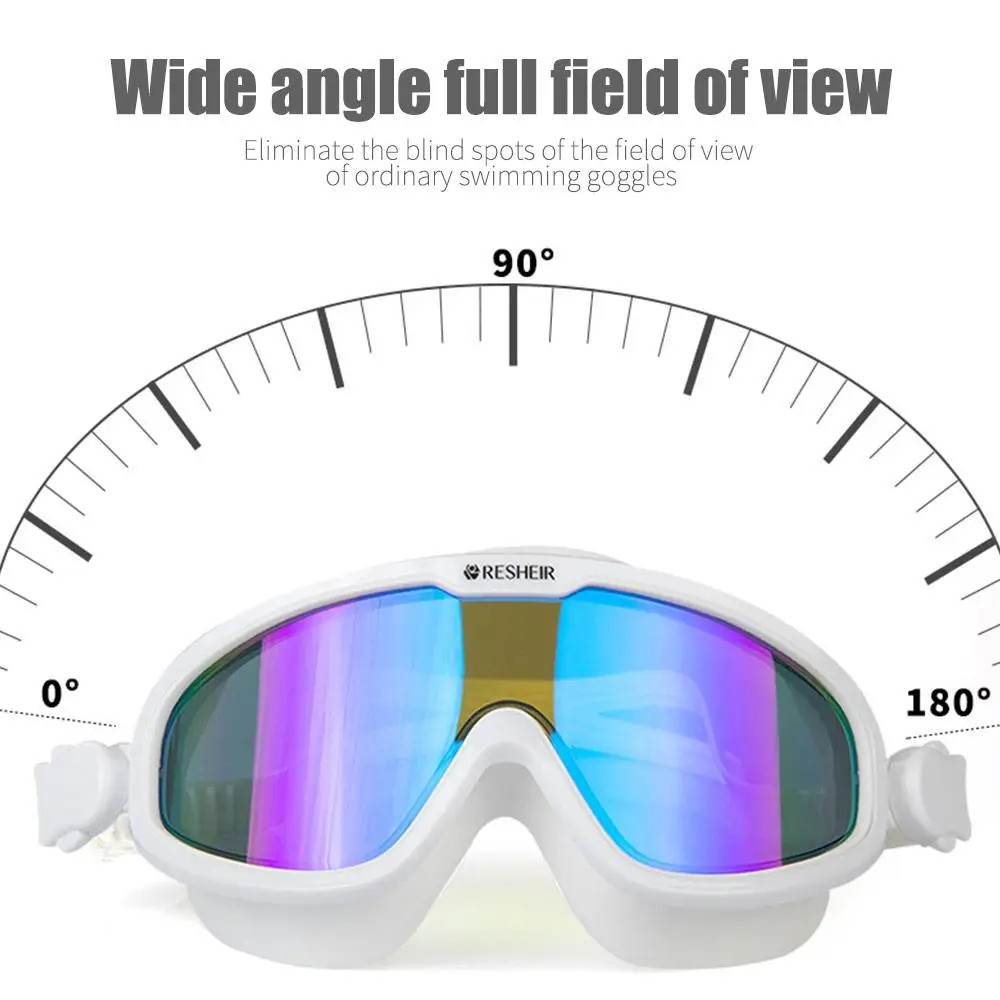 

Swimming Goggles Underwater Anti UV Half Face Nose Clip Glasses Diving Bikini Mask Tempered Glass Lens Snorkel Goggles