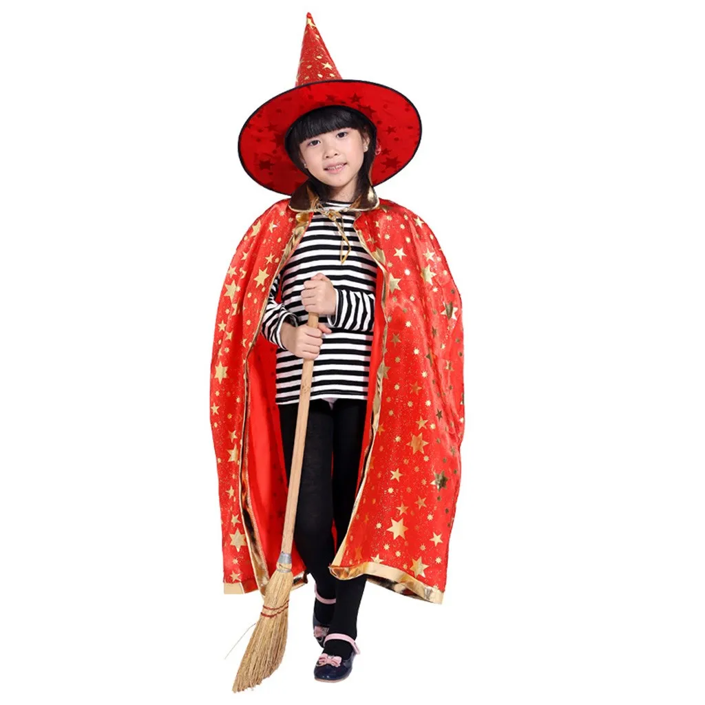 Хэллоуин украшения счастливый костюм ведьмы плащ халат и шляпа мальчик девочка