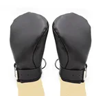 Перчатки с подкладкой черные, из искусственной кожи, полуперчатки на кулак, для взрослых, лапы щенка, копыта, варежки для БДСМ, эротические секс-игры для пар